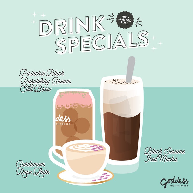 The Corners of Brookfield Goddess and the Baker Spring Drink Specials