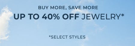 Up to 40% Off Jewelry