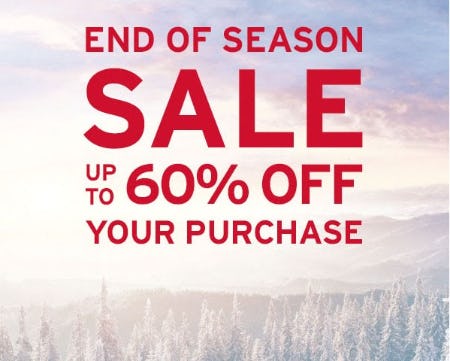 Up to 60% Off End of Season Sale