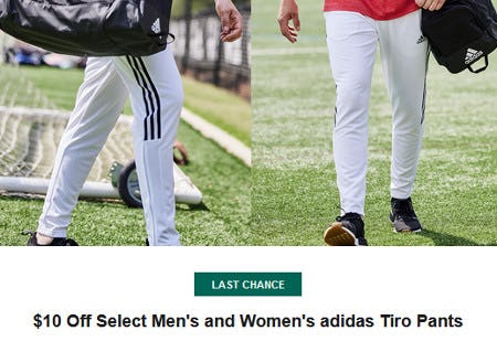 $10 Off Select Men's and Women's adidas Tiro Pants