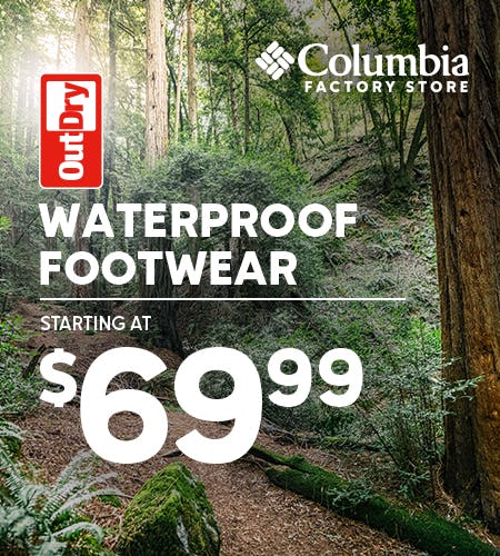 OutDry Waterproof Footwear starting at $69.99