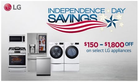 Up to $1,800 Off Select LG Appliances