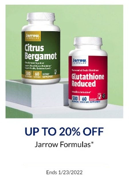 Up to 20% Off Jarrow Formulas from The Vitamin Shoppe
