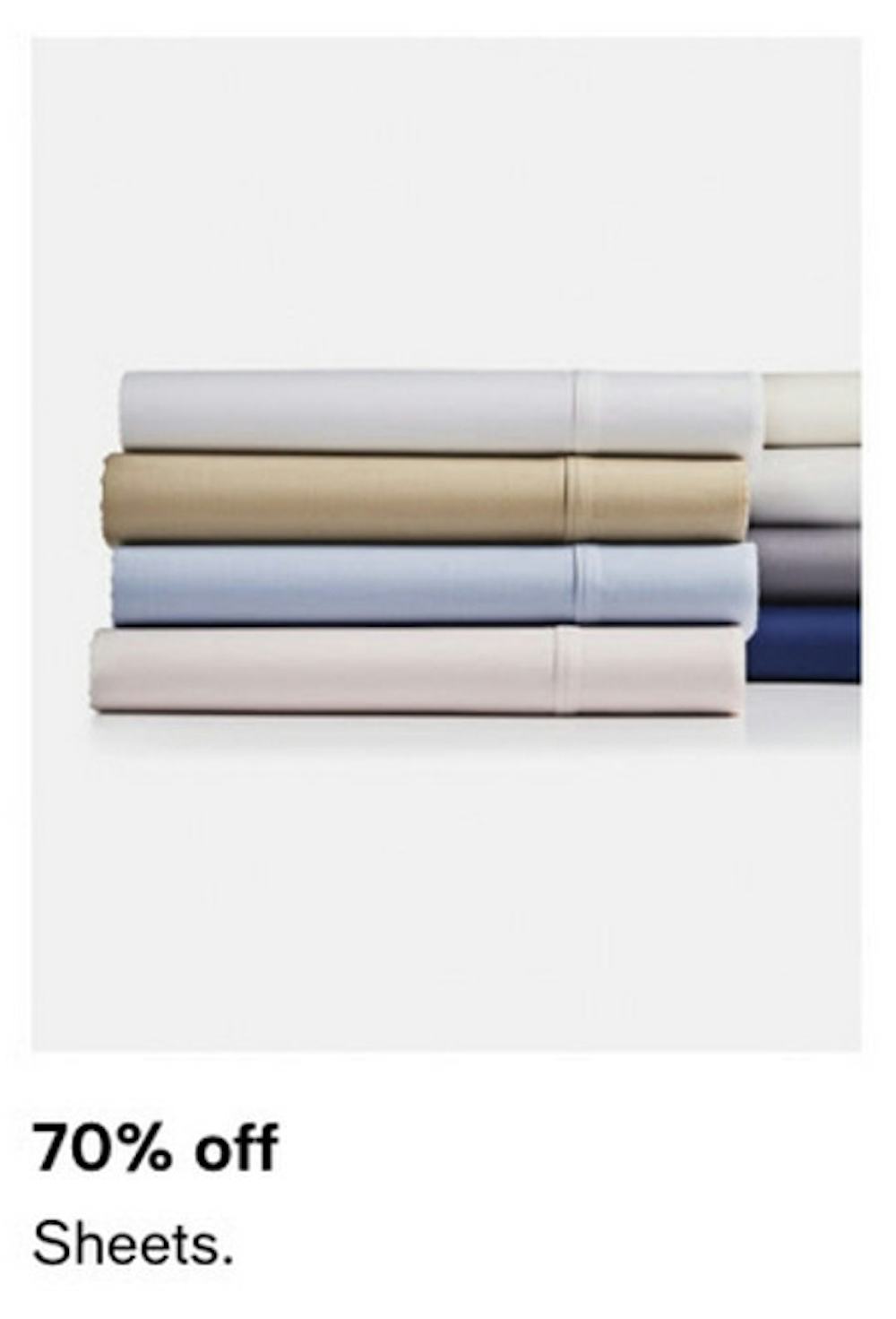 70% Off Sheets