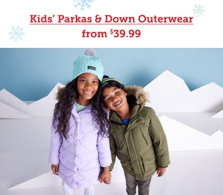 Kids' Parkas & Down Outerwear from $39.99