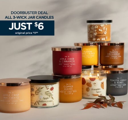 All 3-Wick Jar Candles Just $6 from Kirkland's