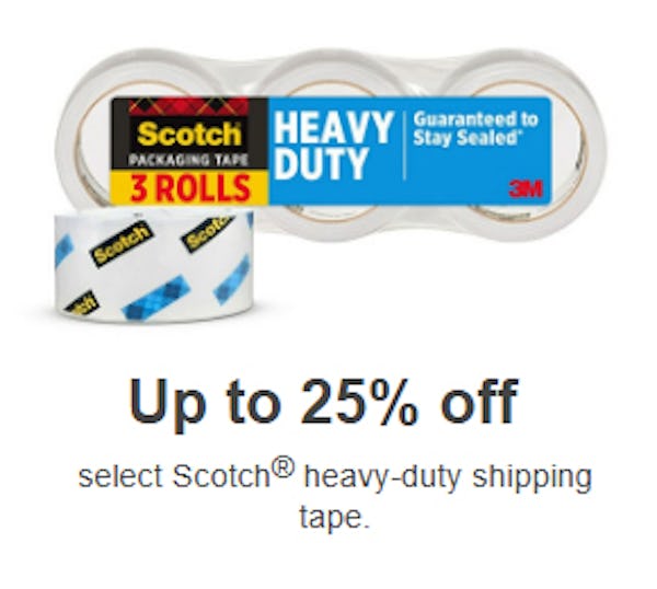 Up to 25% Off Select Scotch® Heavy-Duty Shipping Tape