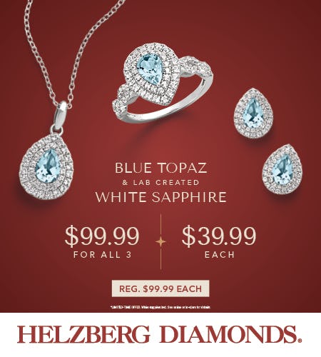 BLUE TOPAZ & LAB CREATED WHITE SAPPHIRE GIFT SET from Helzberg Diamonds