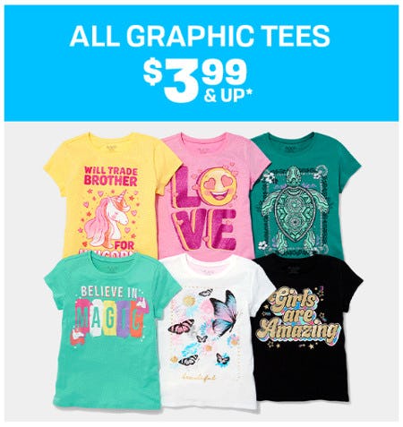 All Graphic Tees $3.99 and Up