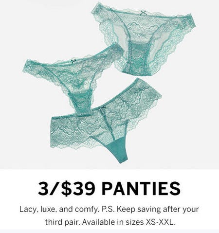 3 for $39 Panties