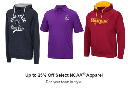 Up to 25% Off Select NCAA Apparel from Dicks Sporting Goods
