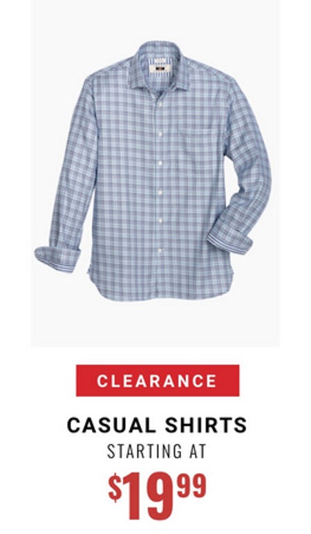 Clearance Casual Shirts Starting at $19.99 from Men's Wearhouse