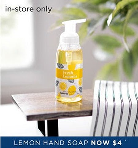 Lemon Hand Soap Now $4 from Kirkland's