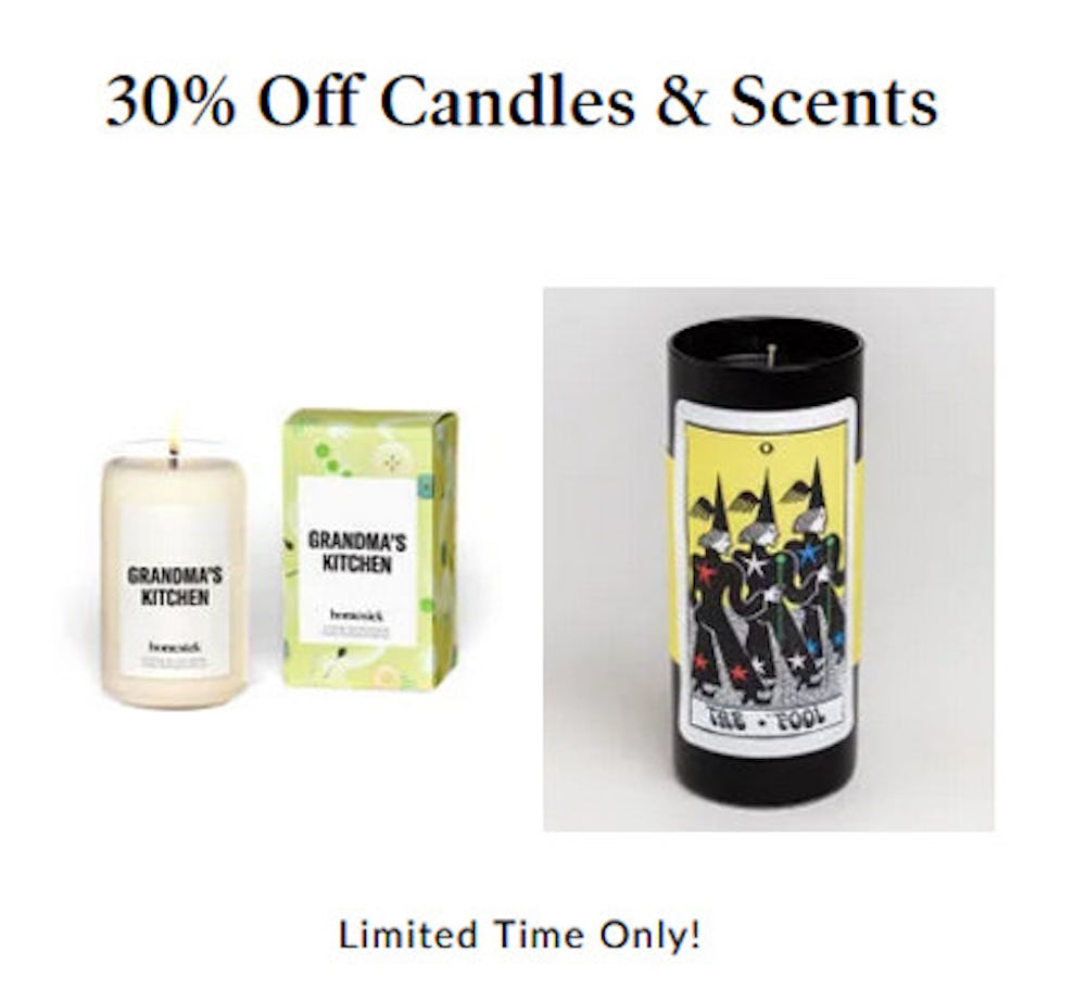 30% off Candles and Scents