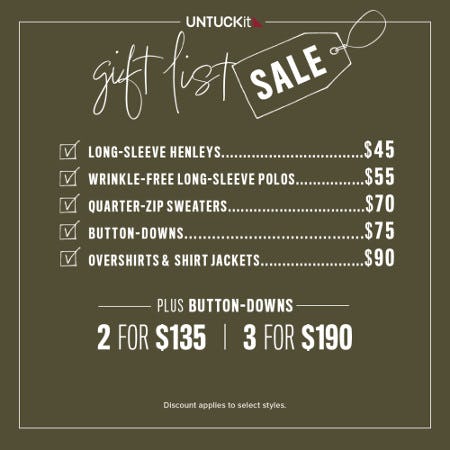 Untuckit - Great Gift Sale from UNTUCKit