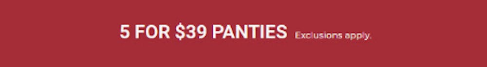 5 For $39 Panties