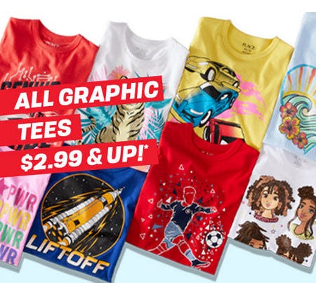 All Graphic Tees $2.99 and Up from The Children's Place