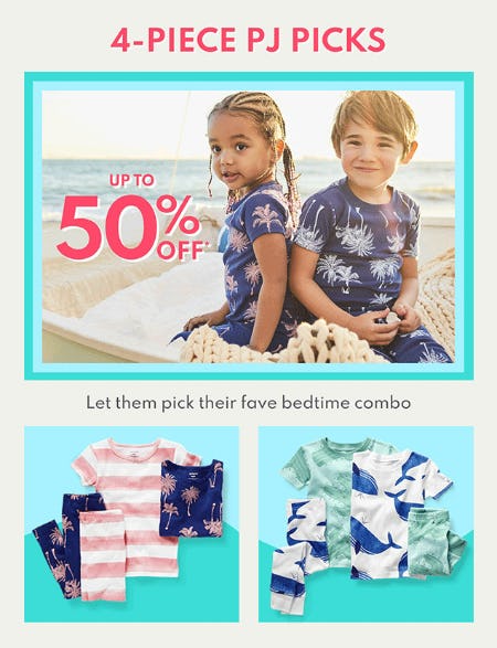 4-Piece PJ Picks Up to 50% Off from Carter's