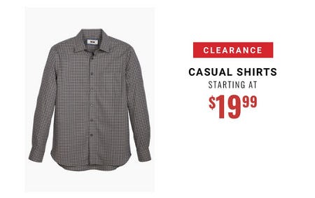 Clearance Casual Shirts Starting at $19.99