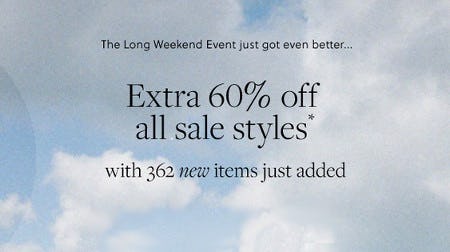 Extra 60% Off All Sale Styles from J.Crew