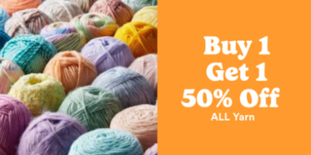 Buy 1, Get 1 50% Off All Yarn