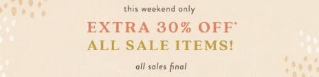 Extra 30% Off All Sale Items