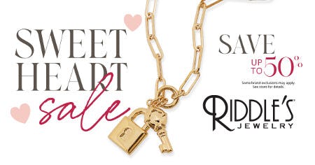 Sweet Heart Sale: Save Up to 50% from Riddle's Jewelry