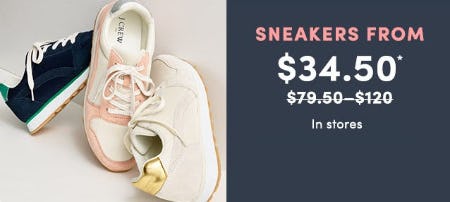 Sneakers from $34.50 from J.Crew Factory