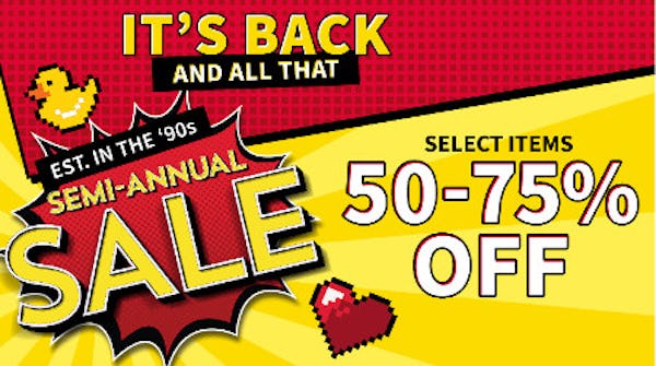 Semi-Annual Sale: 50-75% Off Select Items