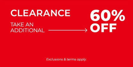 Take an Additional 60% Off Clearance