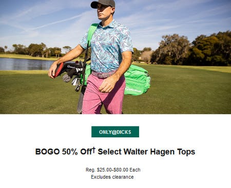 BOGO 50% Off Select Walter Hagen Tops from Dicks Sporting Goods