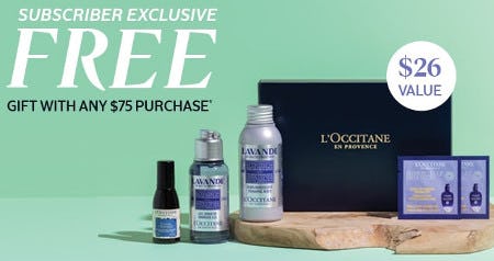 Free Gift With Any $75 Purchase from L'occitane En Provence