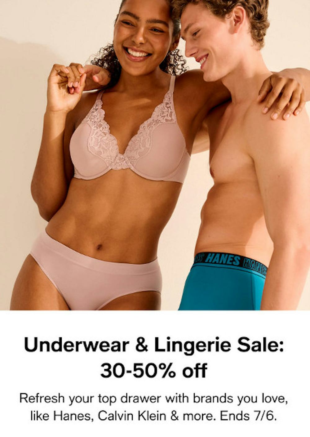 Underwear and Lingerie Sale: 30-50% off