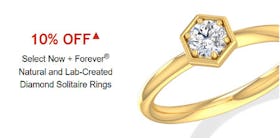 10% Off Select Now + Forever® Natural and Lab-Created Diamond Solitaire Rings