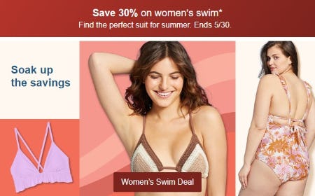Save 30% on Women's Swim from Target