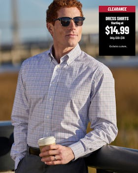 Clearance Dress Shirts Starting at $14.99