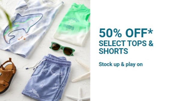 50% Off Select Tops & Shorts