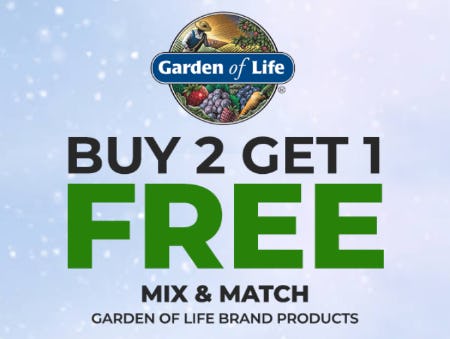 Buy 2 Get 1 Free Garden of Life Brand Products