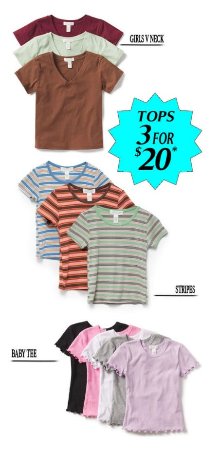 Tops 3 For $20 from Tillys