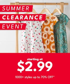 Summer Clearance Event Starting at $2.99