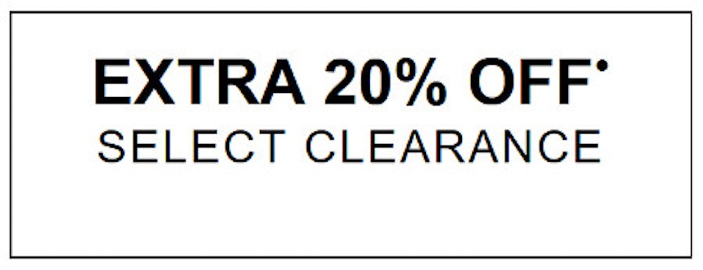 Extra 20% off Select Clearance