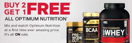 Buy 2, Get 1 Free All Optimum Nutrition from GNC