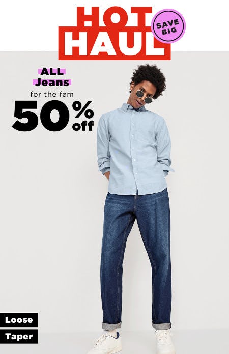 50% Off All Jeans for the Fam from Old Navy