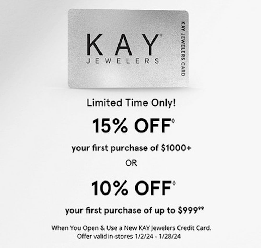 Kay jewelers 2025 10 off