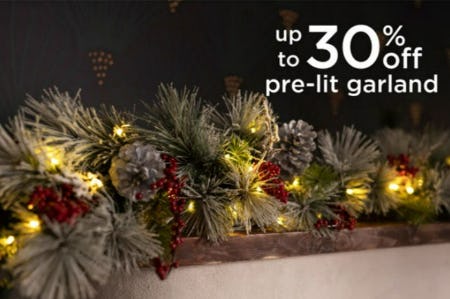 Up to 30% Off Pre-Lit Garland from Kirkland's Home
