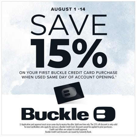 Save 15% August 1-14! from Buckle