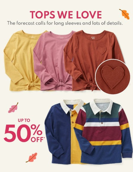 Tops Up to 50% Off from Carter's Oshkosh