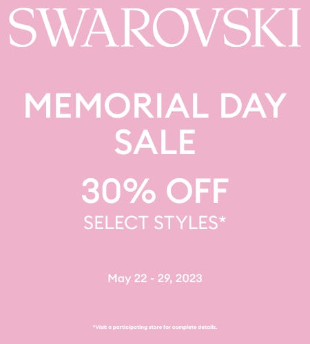 Memorial Day Sale from Swarovski