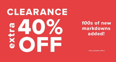 Extra 40% off Clearance