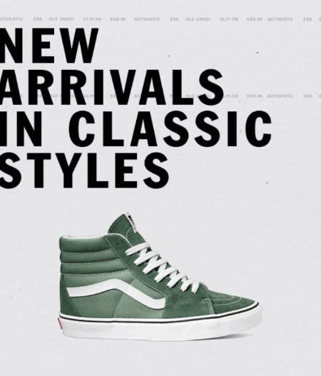 New Arrivals in Classic Styles from Vans